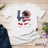 4th Of July Love Sunflower Patriotic American Flag T-Shirt