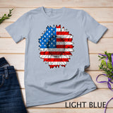 4th of July American Flag Sunflower Patriotic Men Women Kids T-Shirt
