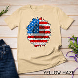 4th of July American Flag Sunflower Patriotic Men Women Kids T-Shirt