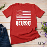 4th of July For Men Women Detroit Michigan MI American Flag T-Shirt