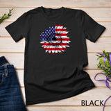 4th of July Sunflower T-Shirt Flag USA American Patriotic T-Shirt