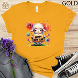 Adorable Sheep Celebrating New Year 2025 Festive and Cute Men Women Youth T-shirt