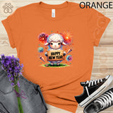 Adorable Sheep Celebrating New Year 2025 Festive and Cute Men Women Youth T-shirt