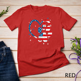 American Flag Patriotic Dog & Cat Paw Print - 4th Of July T-Shirt