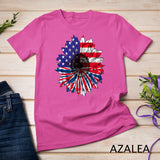 American Flag Sunflower Red White Blue Tie Dye 4th Of July T-Shirt