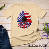 American Flag Sunflower Red White Blue Tie Dye 4th Of July T-Shirt