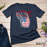 American Patriotic Basketball 4th Of July US Flag Men Boys T-Shirt