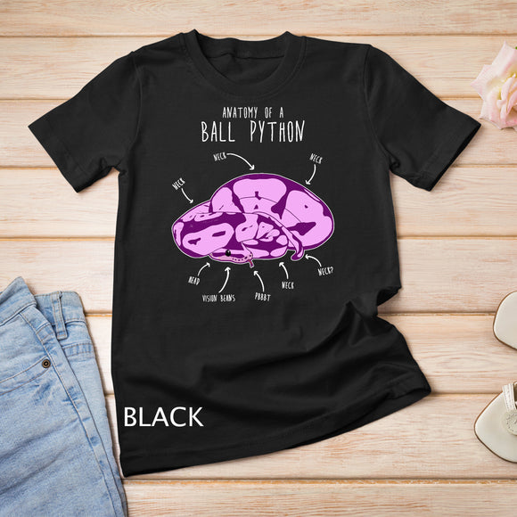 Anatomy of a Ball Python, Funny Pet Reptile Snake Lover T-Shirt