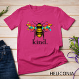 Autism Awareness Bee Kind Puzzle Pieces T Shirt