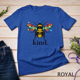 Autism Awareness Bee Kind Puzzle Pieces T Shirt