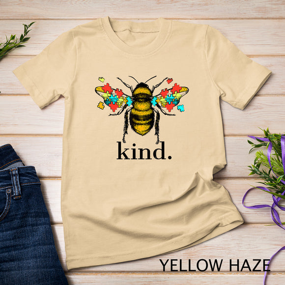 Autism Awareness Bee Kind Puzzle Pieces T Shirt
