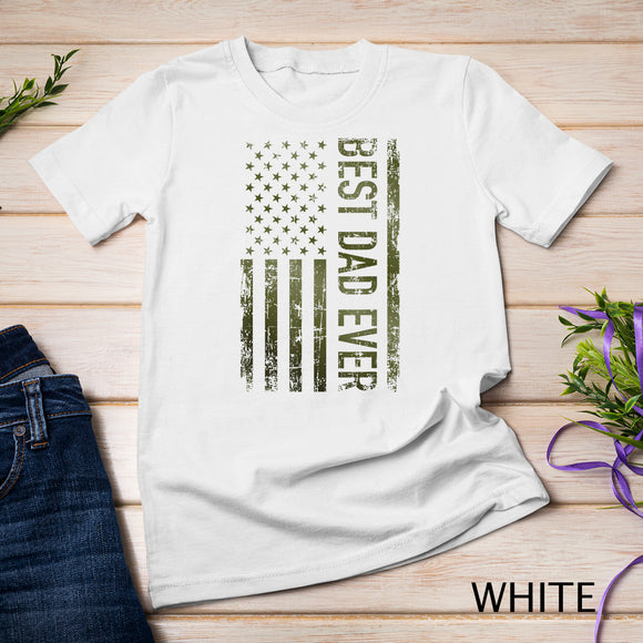 Best dad ever american military camouflage flag gift father T-Shirt
