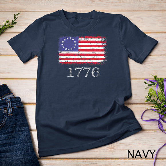Betsy Ross Shirt 4th Of July American Flag Tshirt 1776 Retro T-Shirt