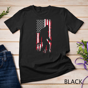 Bigfoot 4th of July American USA Flag Patriotic Boys Kids T-Shirt