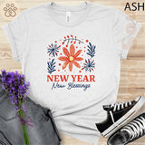 Blooming Into A New Year 2025 Floral Design Funny Men Women Youth T-shirt