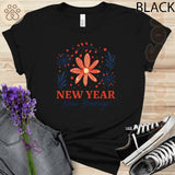 Blooming Into A New Year 2025 Floral Design Funny Men Women Youth T-shirt