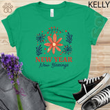 Blooming Into A New Year 2025 Floral Design Funny Men Women Youth T-shirt
