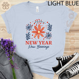 Blooming Into A New Year 2025 Floral Design Funny Men Women Youth T-shirt