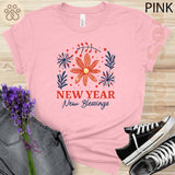 Blooming Into A New Year 2025 Floral Design Funny Men Women Youth T-shirt