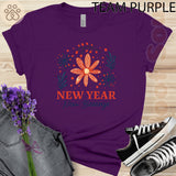 Blooming Into A New Year 2025 Floral Design Funny Men Women Youth T-shirt