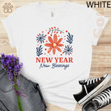 Blooming Into A New Year 2025 Floral Design Funny Men Women Youth T-shirt