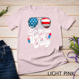 Born On 4th Of July Birthday Sunglasses Fireworks Patriotic T-Shirt