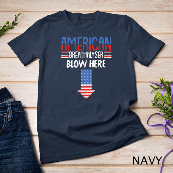 Breathalyzer 4th Of July Funny American Flag Patriotic T-Shirt