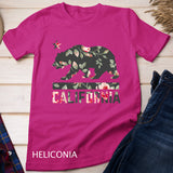 California Bear State Flag Floral Rose T-Shirt