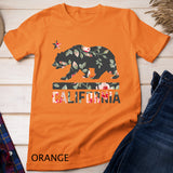 California Bear State Flag Floral Rose T-Shirt