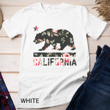 California Bear State Flag Floral Rose T-Shirt