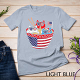 Cats Ramen Anime American Flag USA Funny 4th Of July Fourth Tank Top T-Shirt