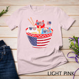 Cats Ramen Anime American Flag USA Funny 4th Of July Fourth Tank Top T-Shirt