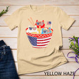 Cats Ramen Anime American Flag USA Funny 4th Of July Fourth Tank Top T-Shirt