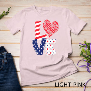 Celebrate 4th of July America Independence Love Girl Women T-Shirt