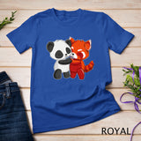 Chibi Panda Bear Hugs Red Panda - Cute Kids Premium T-Shirt