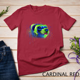 Colorful Ferret Face Graphics Hand Drawn Splash Art Ferret Pet Lover T-Shirt