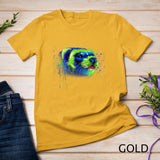 Colorful Ferret Face Graphics Hand Drawn Splash Art Ferret Pet Lover T-Shirt