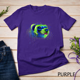 Colorful Ferret Face Graphics Hand Drawn Splash Art Ferret Pet Lover T-Shirt