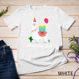 Cool Cute Alpaca Llama Cactus Girls Birthday Party Animal T-Shirt