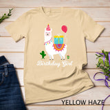 Cool Cute Alpaca Llama Cactus Girls Birthday Party Animal T-Shirt