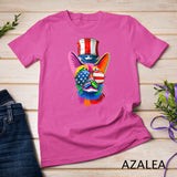 Cute Cat 4th Of July Costume Colorful Art Rainbow Pride T-Shirt