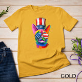 Cute Cat 4th Of July Costume Colorful Art Rainbow Pride T-Shirt