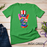 Cute Cat 4th Of July Costume Colorful Art Rainbow Pride T-Shirt