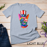 Cute Cat 4th Of July Costume Colorful Art Rainbow Pride T-Shirt