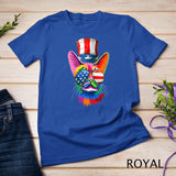 Cute Cat 4th Of July Costume Colorful Art Rainbow Pride T-Shirt