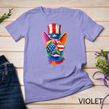 Cute Cat 4th Of July Costume Colorful Art Rainbow Pride T-Shirt