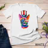 Cute Cat 4th Of July Costume Colorful Art Rainbow Pride T-Shirt