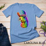 Cute Llama Mom For Llama lovers Colorful Art Llama T-Shirt