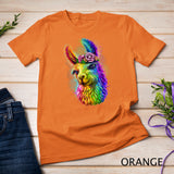 Cute Llama Mom For Llama lovers Colorful Art Llama T-Shirt