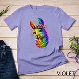 Cute Llama Mom For Llama lovers Colorful Art Llama T-Shirt